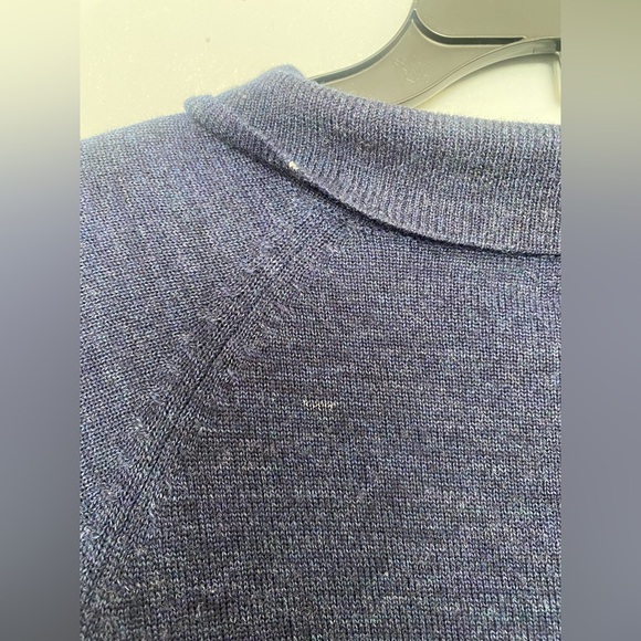 Cutter & Buck Men's Size Large 100% Wool Long Sleeve 2 Button Polo Sweater Navy - Picture 12 of 12